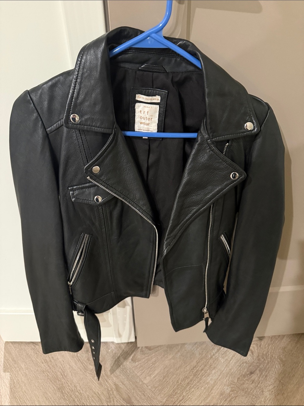 Zara genuine leather moto jacket
